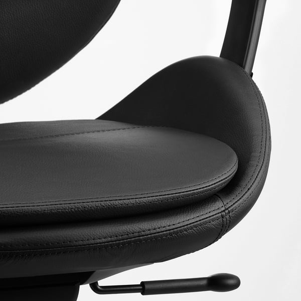 HATTEFJÄLL Sedia da ufficio con braccioli, Smidig nero/nero