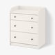 HAUGA Cassettiera con 3 cassetti, bianco, 70x46x84 cm