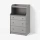 HAUGA Cassettiera con 3 cassetti/ripiano, grigio, 70x46x116 cm