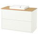 HAVBÄCK / ORRSJÖN Mobile lavabo con cassetti/lavabo, bianco/bambù, 102x49x71 cm