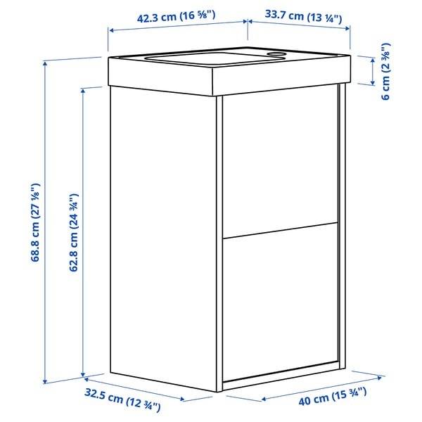 HAVBÄCK / ORRSJÖN Mobile lavabo con cassetti/lavabo