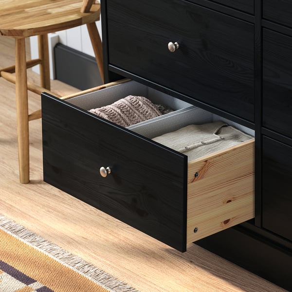 HAVSTA Cassettiera con 6 cassetti, nero, 121x47x89 cm