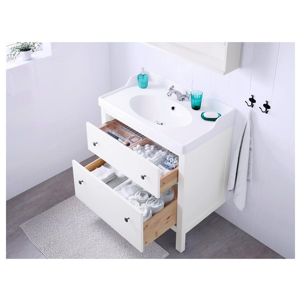 HEMNES Mobile per lavabo con 2 cassetti, bianco, 80x47x83 cm