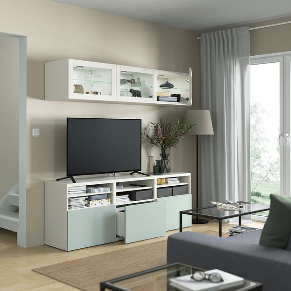 HJORTVIKEN Anta/frontale cassetto, grigio pallido-verde, 60x38 cm