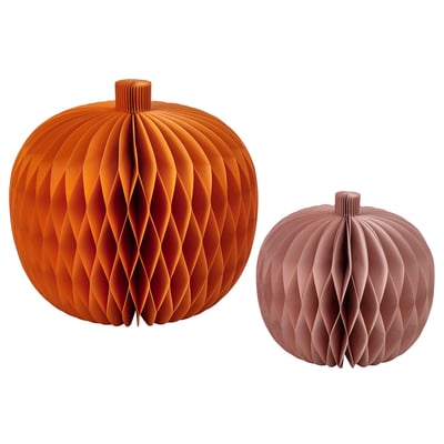 HÖSTAGILLE Set di 2 decorazioni, carta zucca