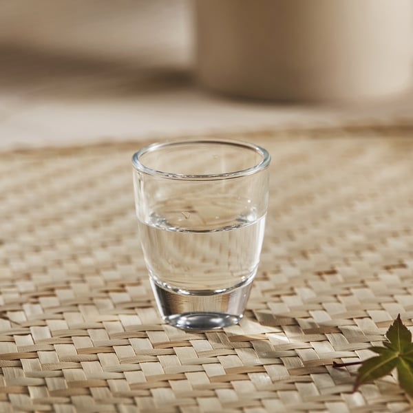HUMLAFISK Bicchiere per liquore, vetro trasparente, 3.0 cl
