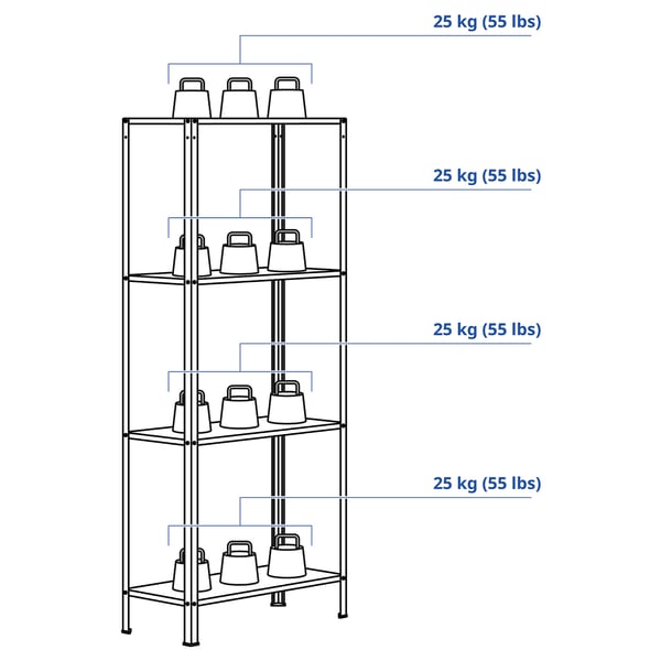 HYLLIS Scaffale, da interno/esterno, 60x27x140 cm