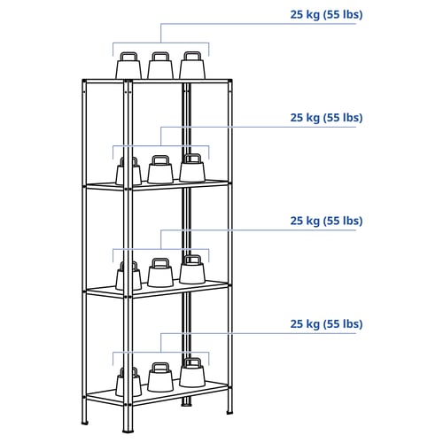 HYLLIS Scaffale, da interno/esterno, 60x27x140 cm