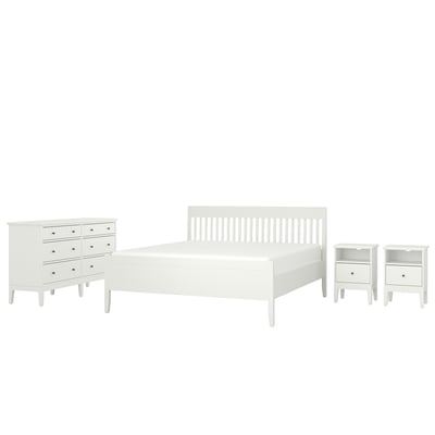 IDANÄS Set camera da letto 4 pezzi, bianco, 180x200 cm
