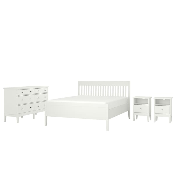 IDANÄS Set camera da letto 4 pezzi, bianco, 140x200 cm