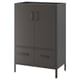 IDÅSEN Mobile con ante e cassetti, grigio scuro, 80x47x119 cm