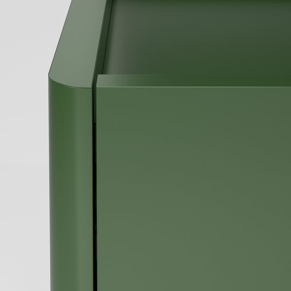 IDÅSEN Mobile con ante e cassetti, verde scuro, 80x47x119 cm