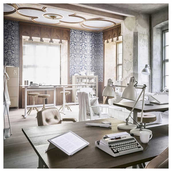 IDÅSEN Scrivania, marrone/beige, 120x70 cm