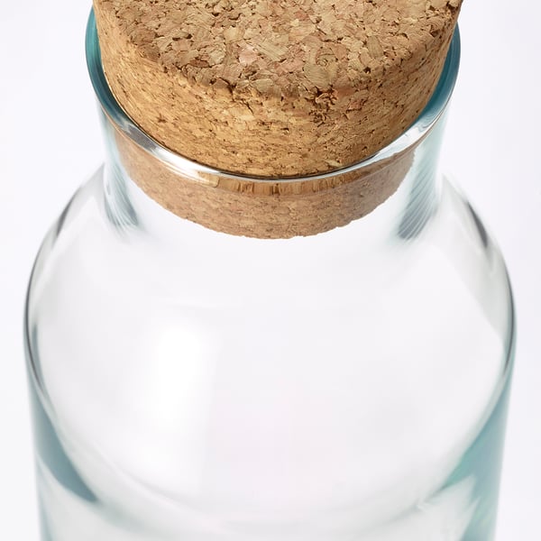 IKEA 365+ Caraffa con tappo, vetro trasparente/sughero, 1 l