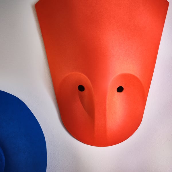 IKEA PS 2026 Set di 3 decorazioni da parete, rosa rosso/blu