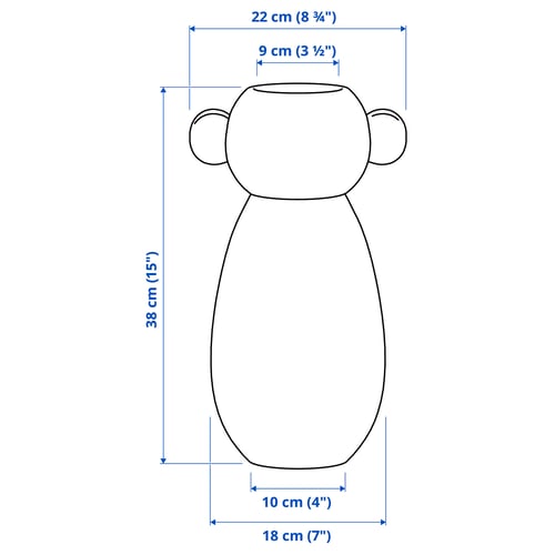 IKEA PS 2026 Vaso, vetro/blu/verde, 38 cm