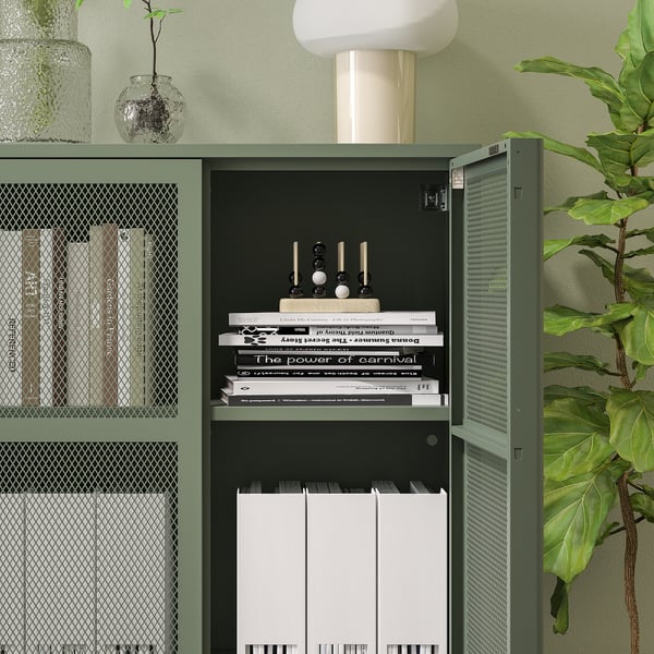 IVAR Mobile con ante, grigio-verde rete, 160x30x83 cm