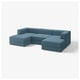 JÄTTEBO Divano 3,5 posti con chaise-longue, braccioli Axvall/blu grigio scuro