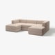 JÄTTEBO Divano 3,5 posti con chaise-longue, braccioli/Samsala grigio-beige