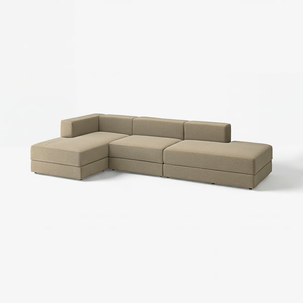JÄTTEBO Divano 3,5 posti con chaise-longue, Johanneshov marrone-beige