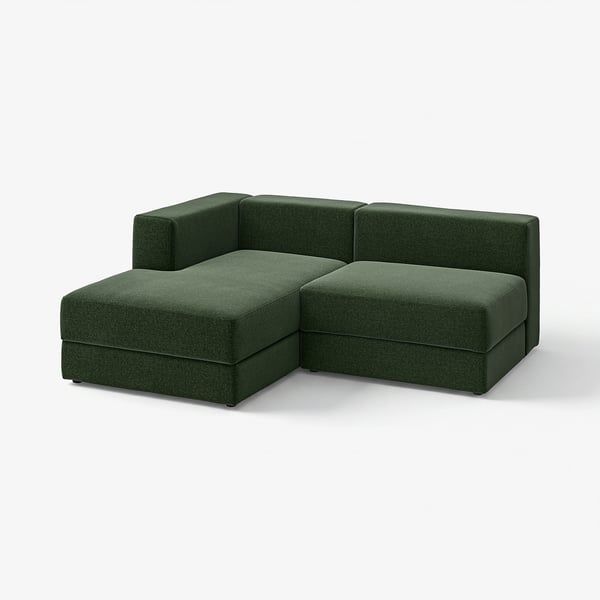 JÄTTEBO Divano comp 2,5 posti/chaise-longue, sinistro/Johanneshov verde scuro
