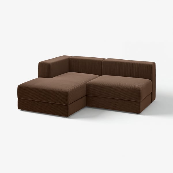 JÄTTEBO Divano comp 2,5 posti/chaise-longue, sinistro/Samsala marrone scuro