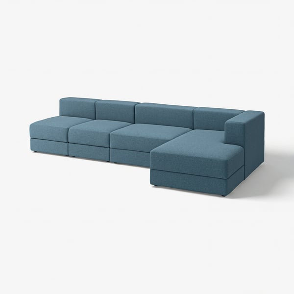 JÄTTEBO Divano comp 4,5 posti/chaise-longue, destro/Axvall blu grigio scuro