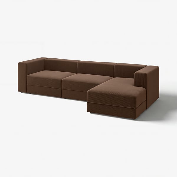 JÄTTEBO Divano comp 4 posti/chaise-longue, destro/Samsala marrone scuro