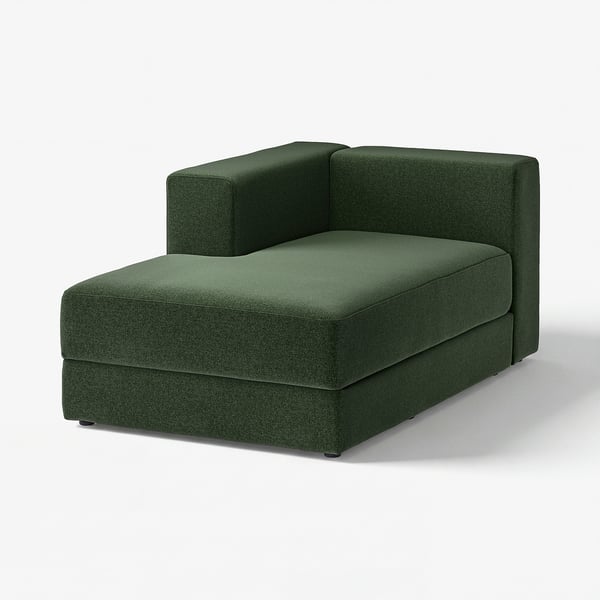 JÄTTEBO Elemento chaise-longue sinistro, con bracciolo/Johanneshov verde scuro
