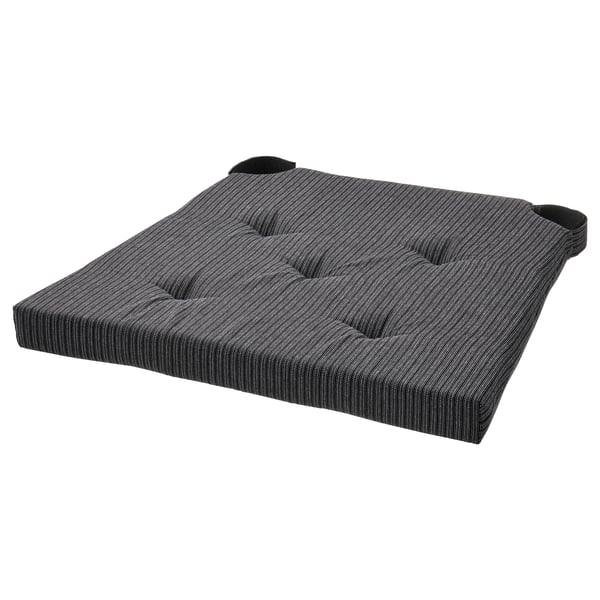 JUSTINA Cuscino per sedia, nero, 42/35x40x4 cm