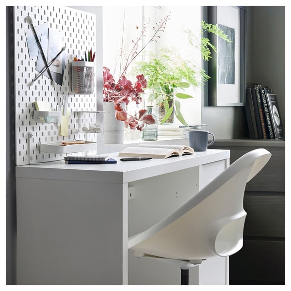 KALLAX / LOBERGET Scrivania e sedia, bianco