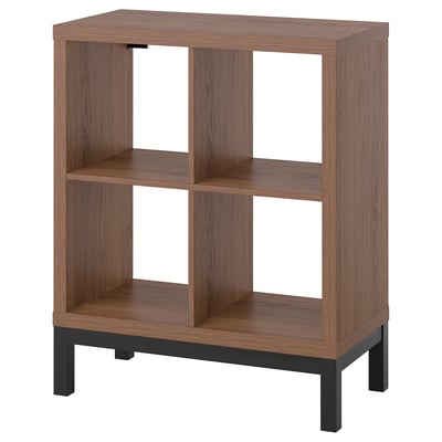 KALLAX Scaffale con base, marrone effetto noce/nero, 77x94 cm