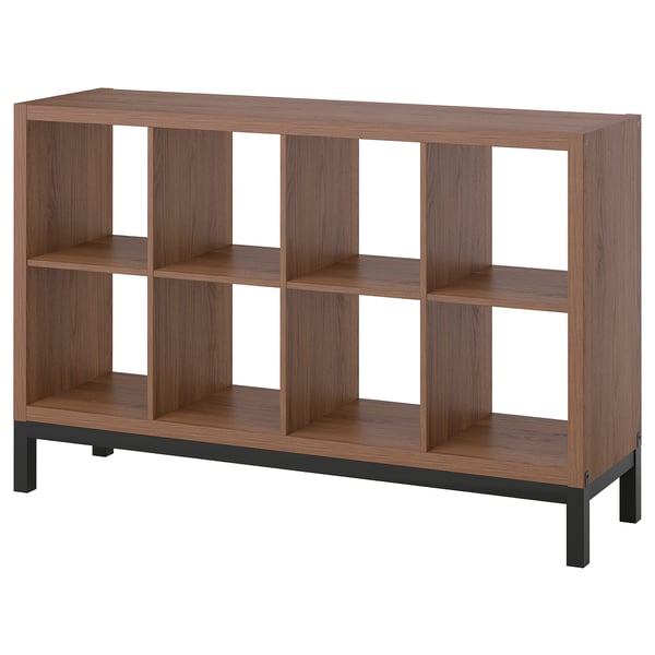 KALLAX Scaffale con base, marrone effetto noce/nero, 147x94 cm