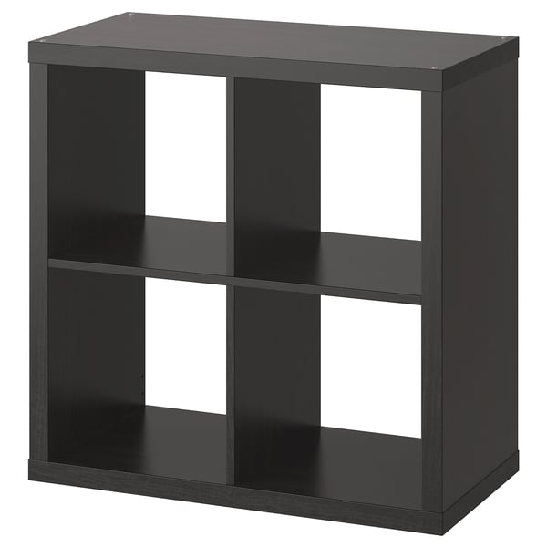 KALLAX Scaffale, marrone-nero, 77x77 cm