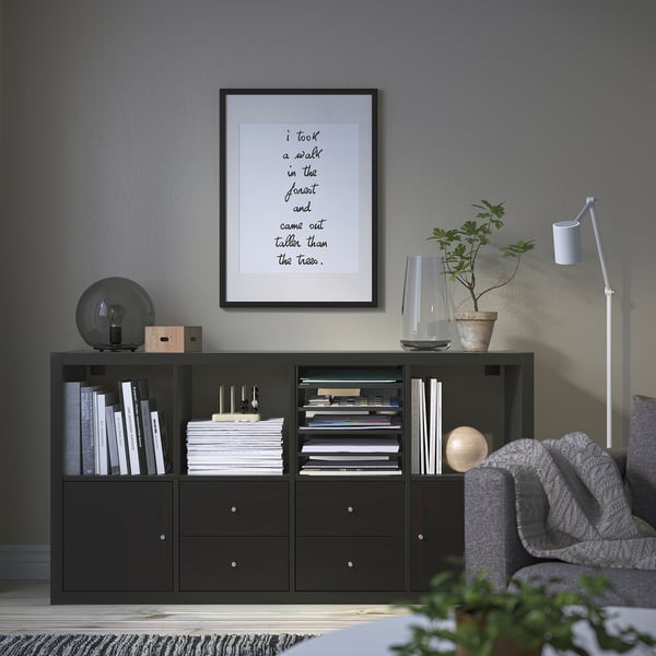 KALLAX Struttura interna con 4 ripiani, marrone-nero, 33x33 cm
