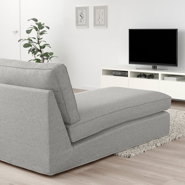 KIVIK Chaise-longue, Tallmyra bianco/nero