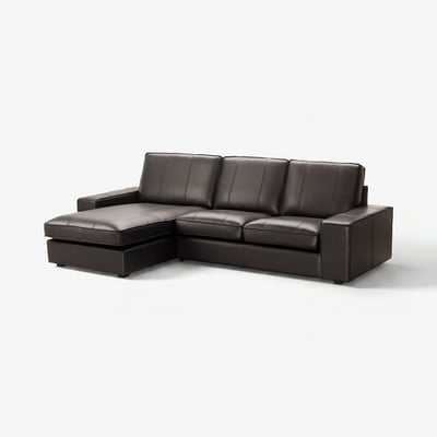 KIVIK Divano a 3 posti, con chaise-longue/Grann/Bomstad marrone scuro