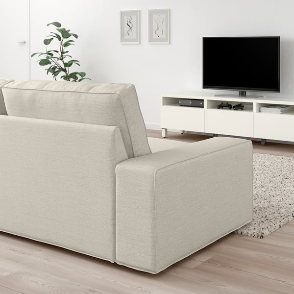 KIVIK Divano a 3 posti con chaise-longue, Gunnared beige