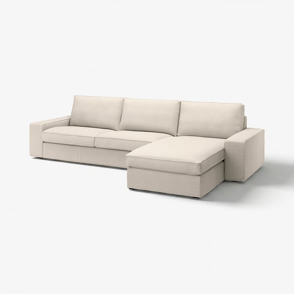 KIVIK Divano a 4 posti con chaise-longue, Gunnared beige