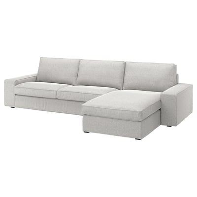 KIVIK Divano a 4 posti con chaise-longue, Tallmyra bianco/nero