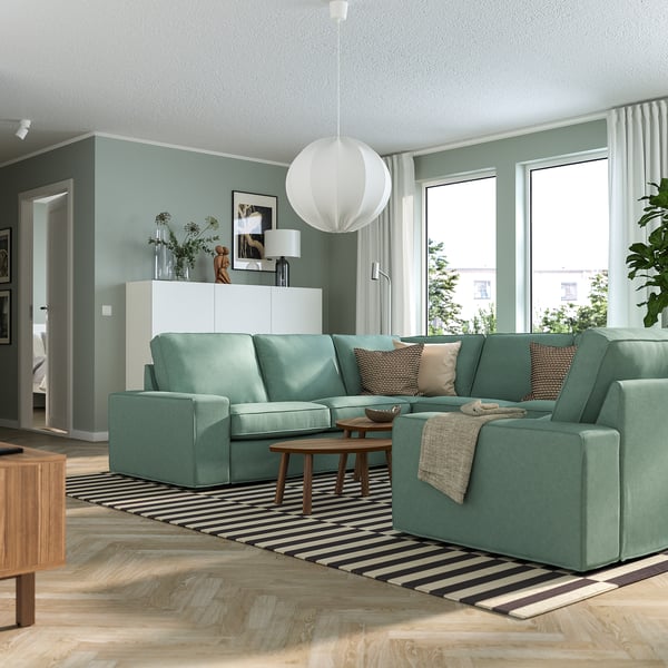 KIVIK Divano a U a 6 posti, Tallmyra verde chiaro