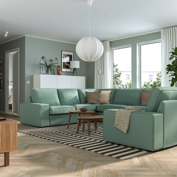 KIVIK Divano a U a 7 posti, Tallmyra verde chiaro