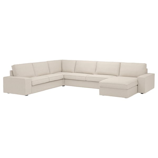 KIVIK Divano angol 6 posti/chaise-longue, Gunnared beige