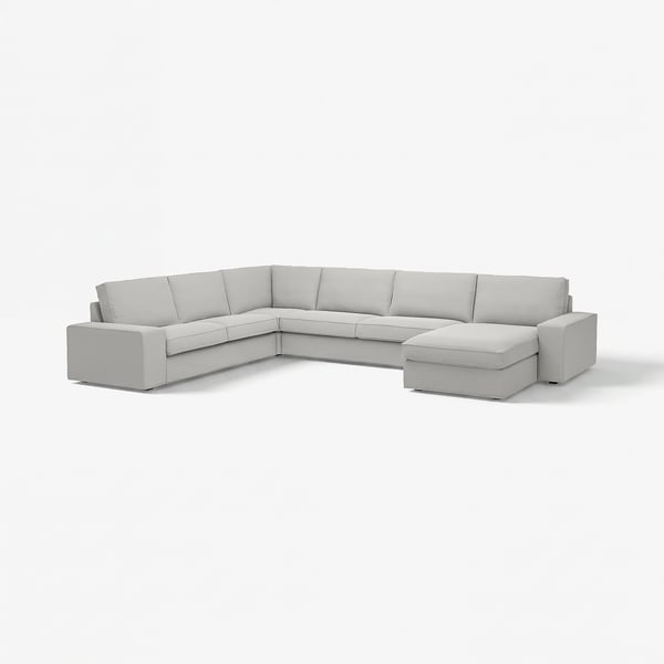 KIVIK Divano angol 6 posti/chaise-longue, Tallmyra bianco/nero