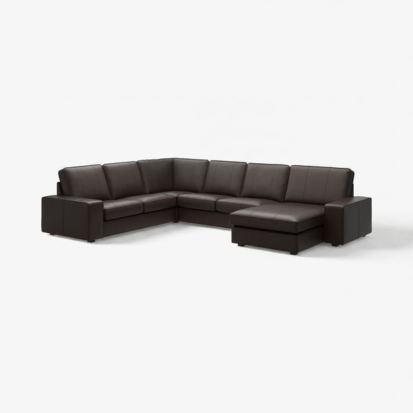 KIVIK Divano angolare a 5 posti, con chaise-longue/Grann/Bomstad marrone scuro