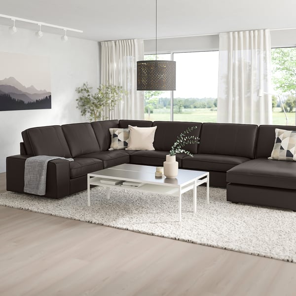 KIVIK Divano angolare a 6 posti, con chaise-longue/Grann/Bomstad marrone scuro