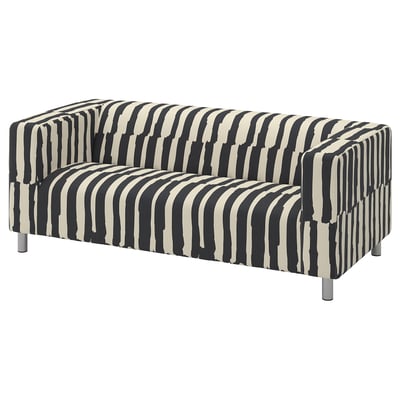 KLIPPAN Divano a 2 posti, Grimsmåla nero/beige