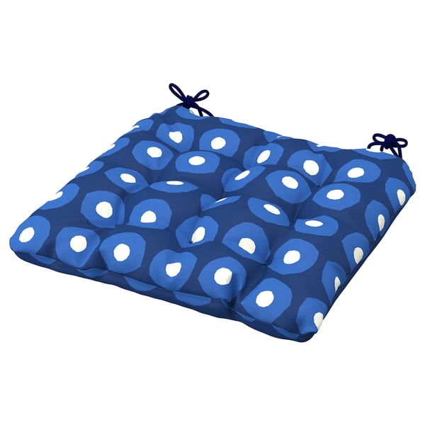 KLÖSAN Cuscino per sedia da esterno, blu scuro, 36x32 cm