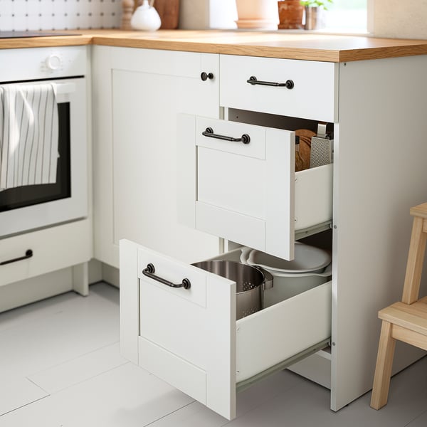 KNOXHULT Mobile base con cassetti, bianco cornice, 40 cm