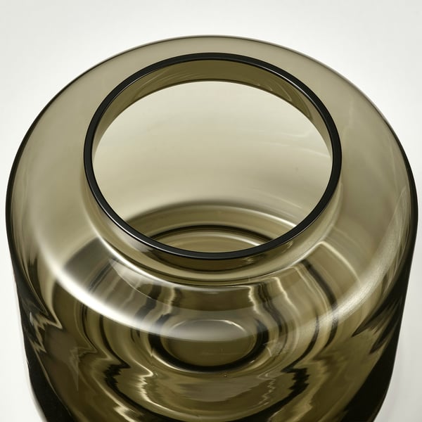 KONSTFULL Vaso, verde-marrone, 16 cm